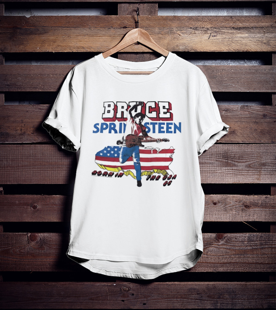 Bruce Springsteen Born In The USA 85 Map Guitar T-Shirt