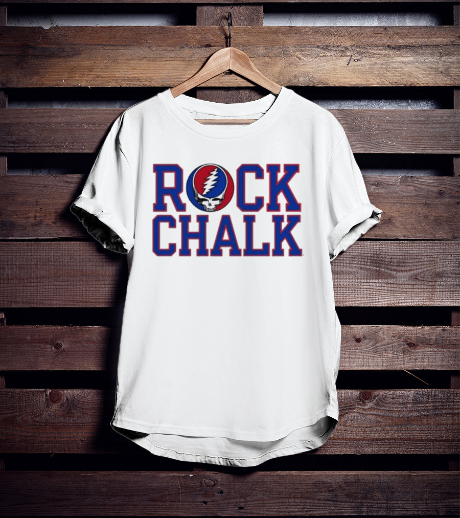 Kansas Rock Chalk Grateful Dead Steal Your Face Collaboration T-Shirt