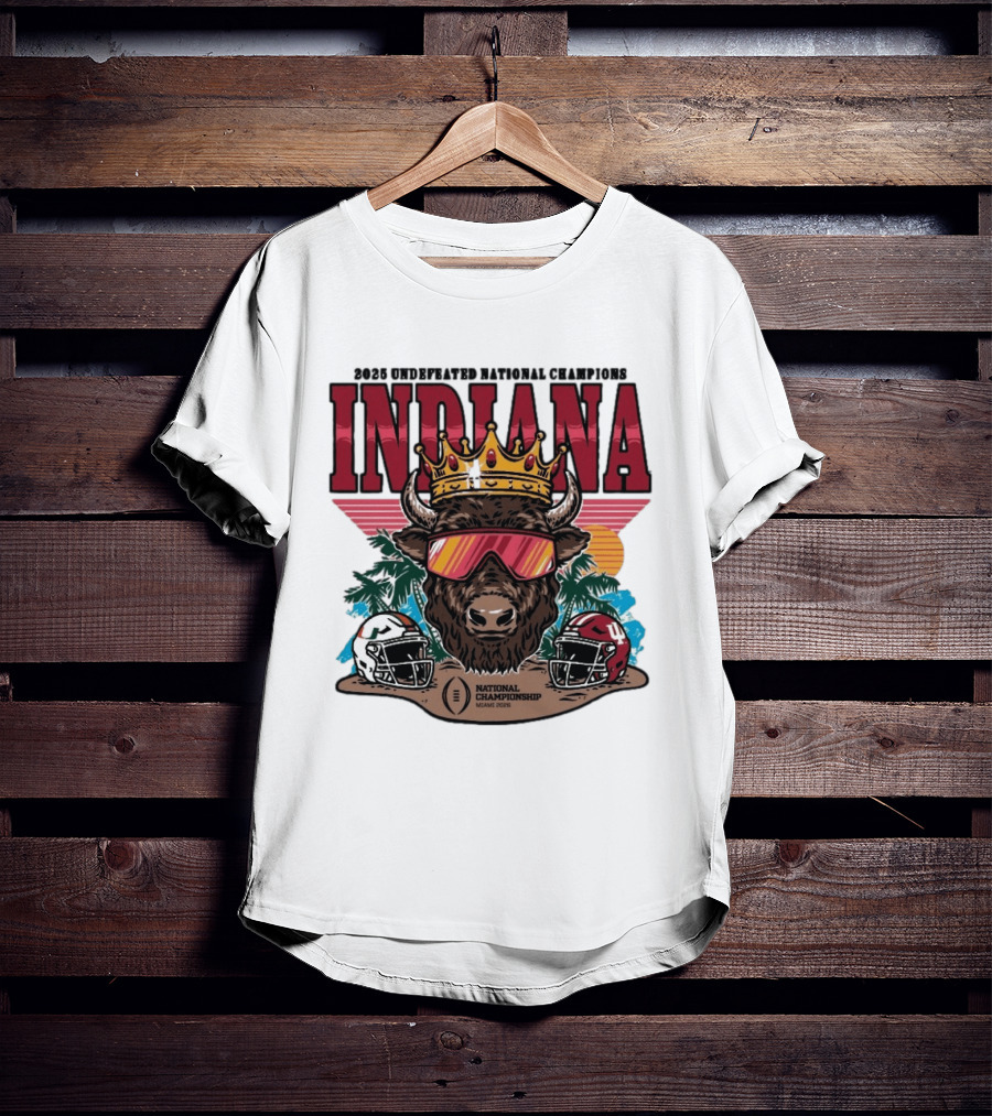 Indiana Hoosiers 2025 Undefeated National Champions Bison Crown National Championship Miami 2025 T-Shirt