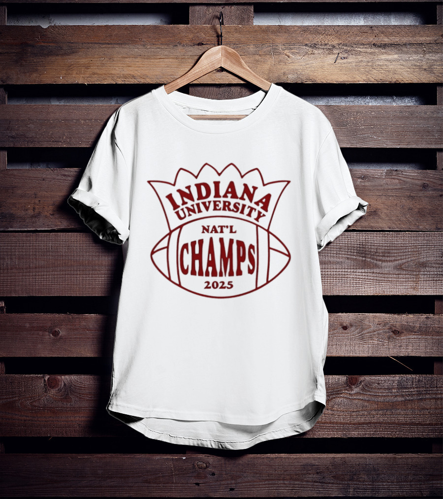 Indiana University NAFL Champs 2025 Football Victory T-Shirt