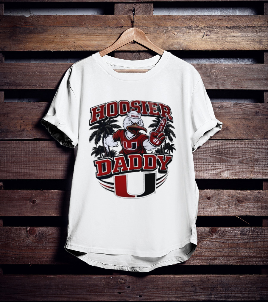 Hoosier Daddy Miami Hurricanes Sebastian The Ibis Number One T-Shirt