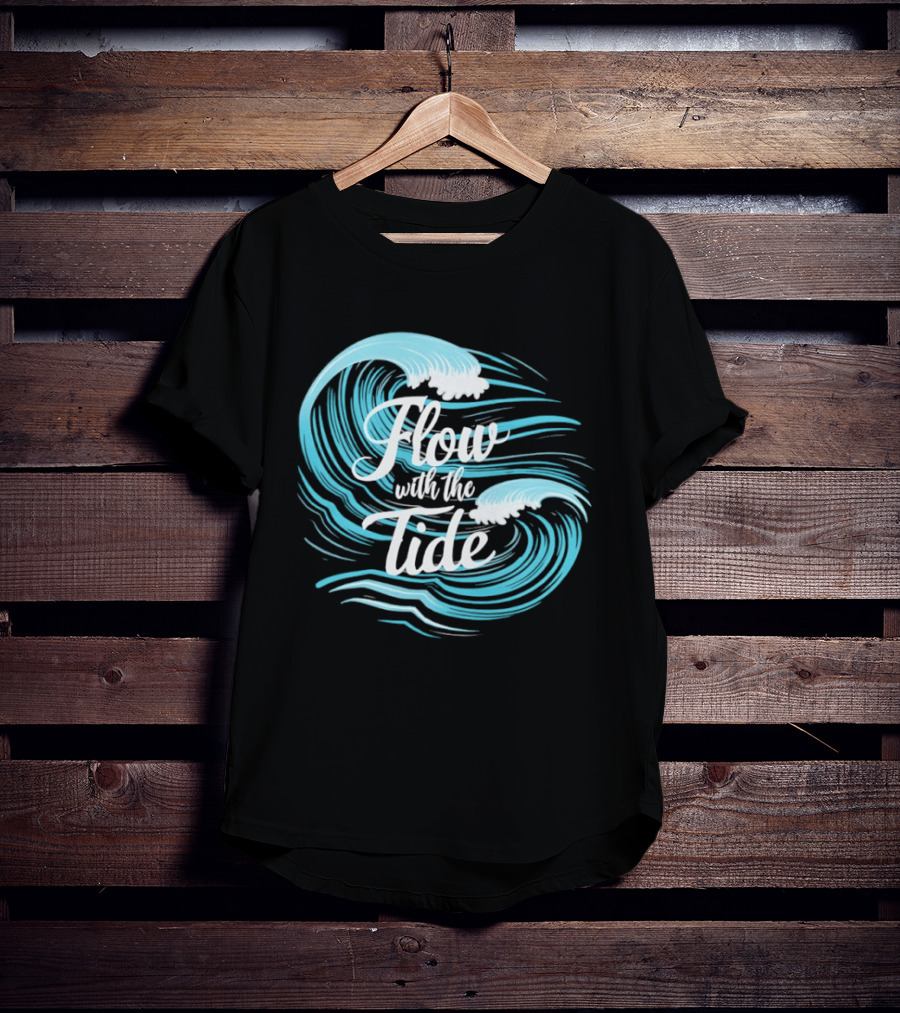 Flow With The Tide Wave Sketch T-Shirt