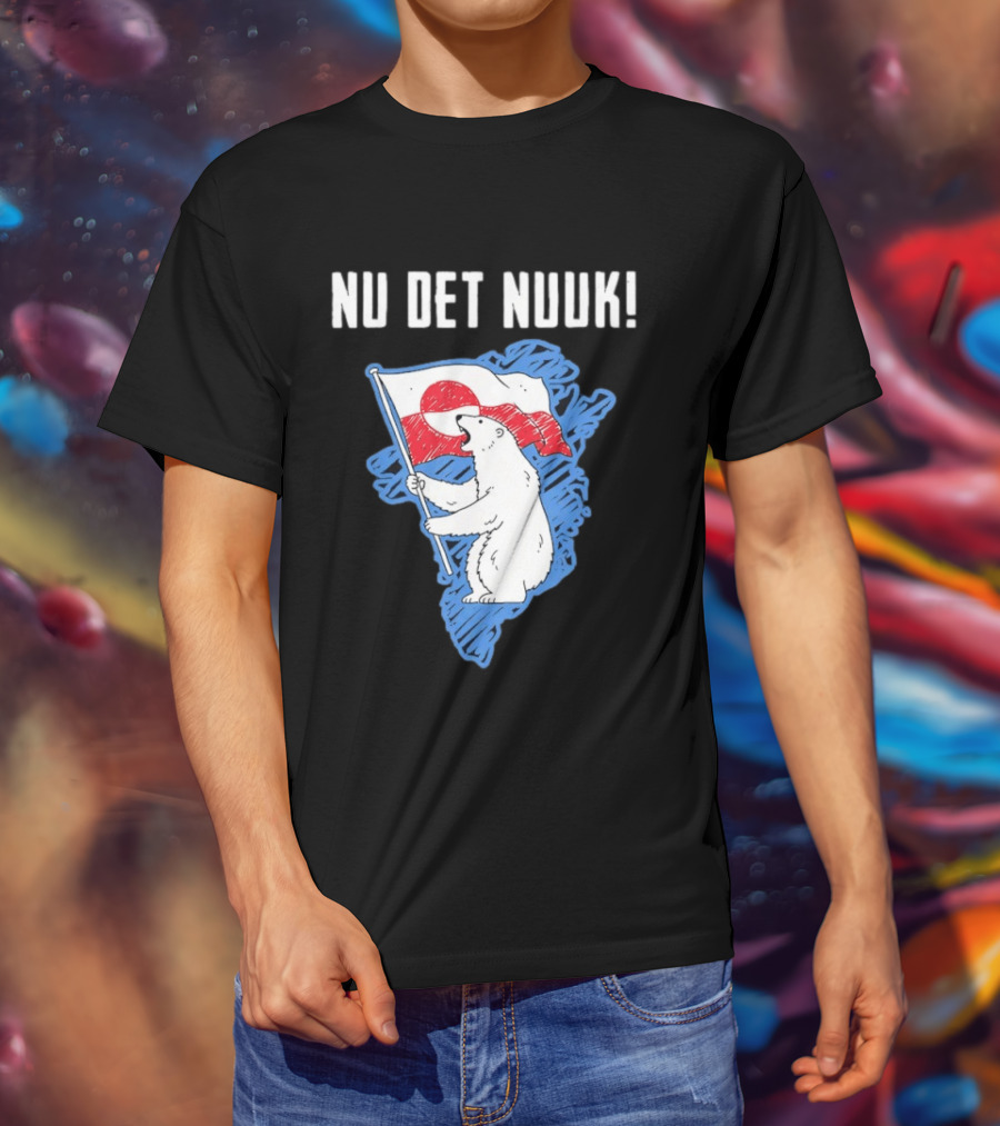 Nu Det Nuuk Greenland Polar Bear Flag T-Shirt