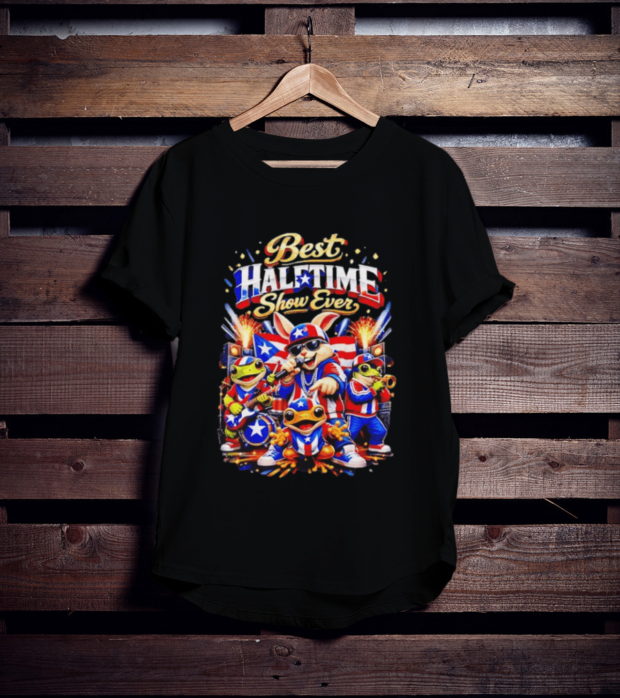 Best Halftime Show Ever Puerto Rico Frog Musicians Extravaganza T-Shirt