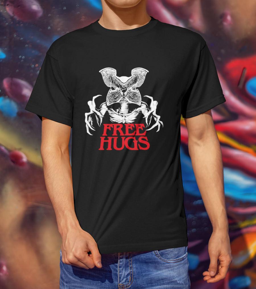 Free Hugs Upside Down Stranger Things Demogorgon T-Shirt