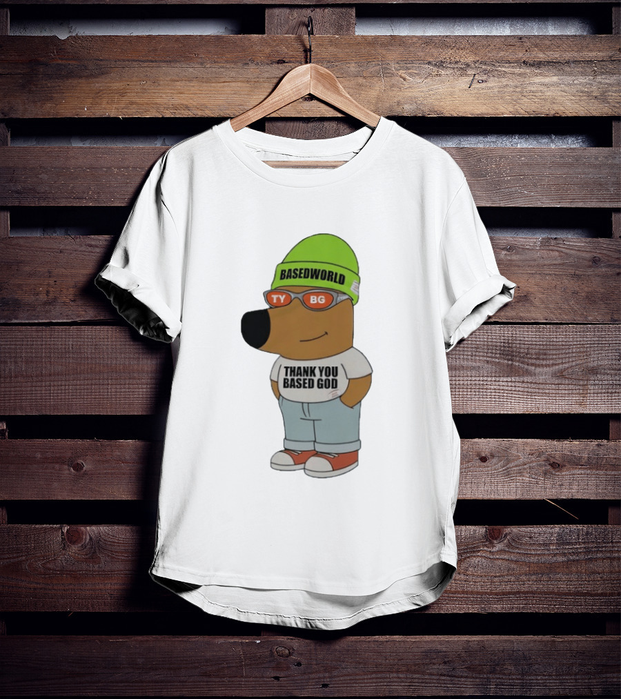 Basedworld Thank You Based God TY BG Retro Cartoon T-Shirt