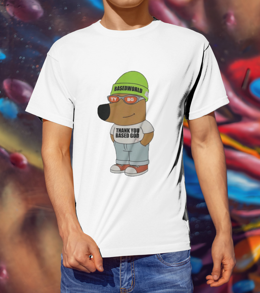 Basedworld Thank You Based God TY BG Retro Cartoon T-Shirt