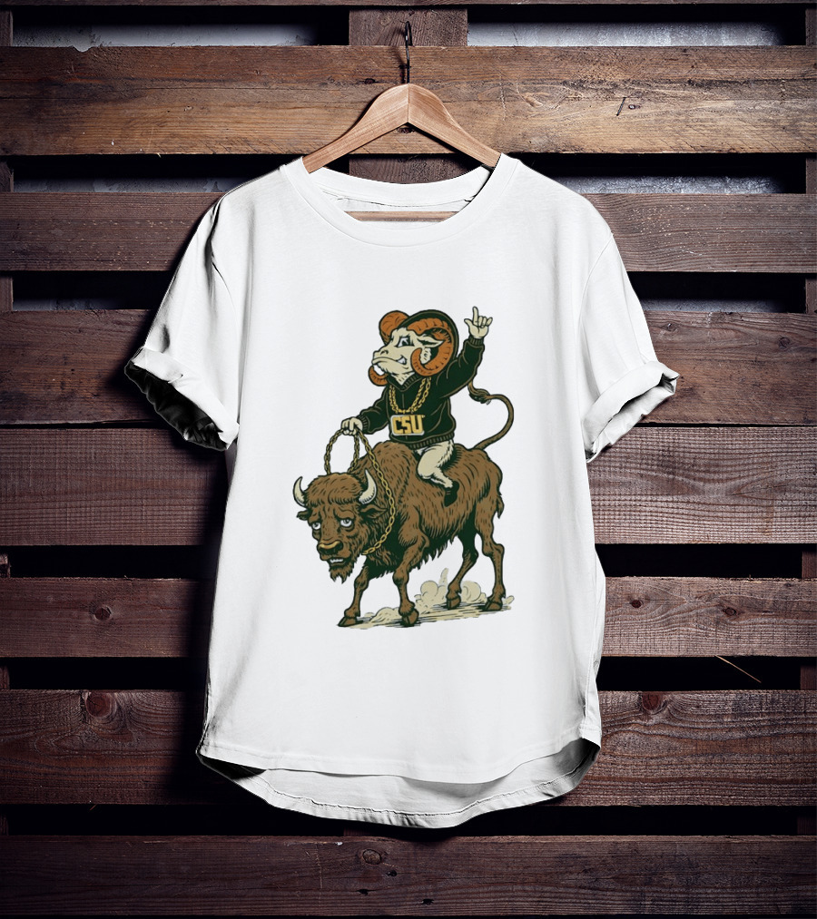 Colorado State Rams CSU Riding Buffalo In Rivalry T-Shirt