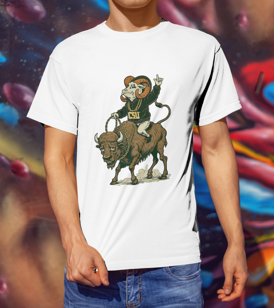 Colorado State Rams CSU Riding Buffalo In Rivalry T-Shirt