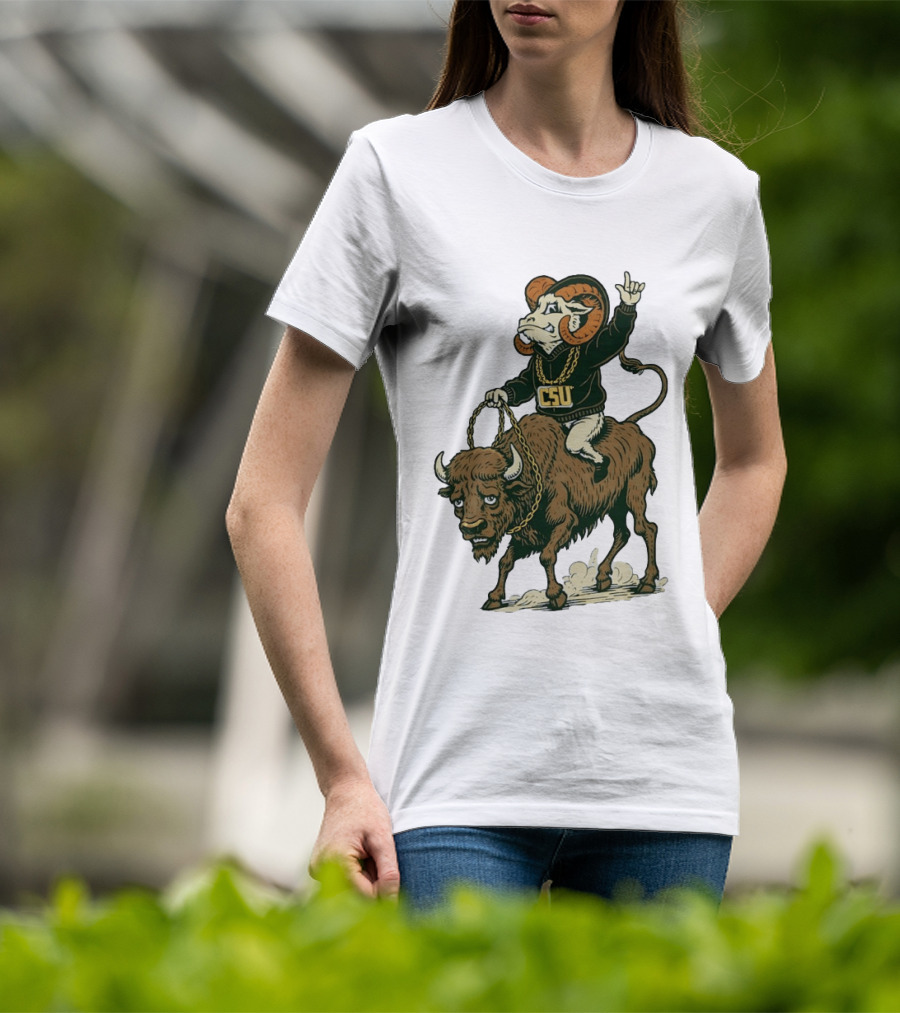 Colorado State Rams CSU Riding Buffalo In Rivalry T-Shirt