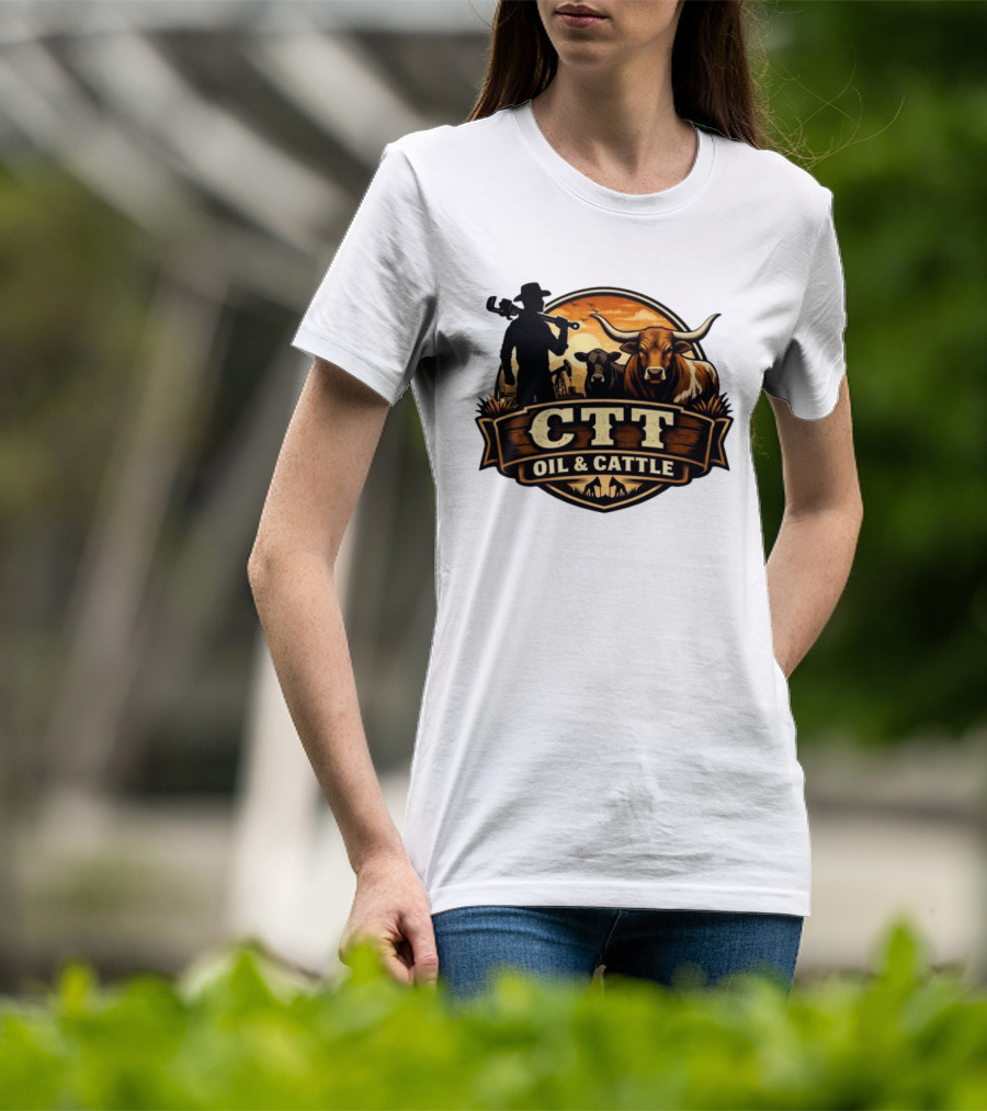 CTT Oil And Cattle Western Ranching Cowboys And Livestock T-Shirt