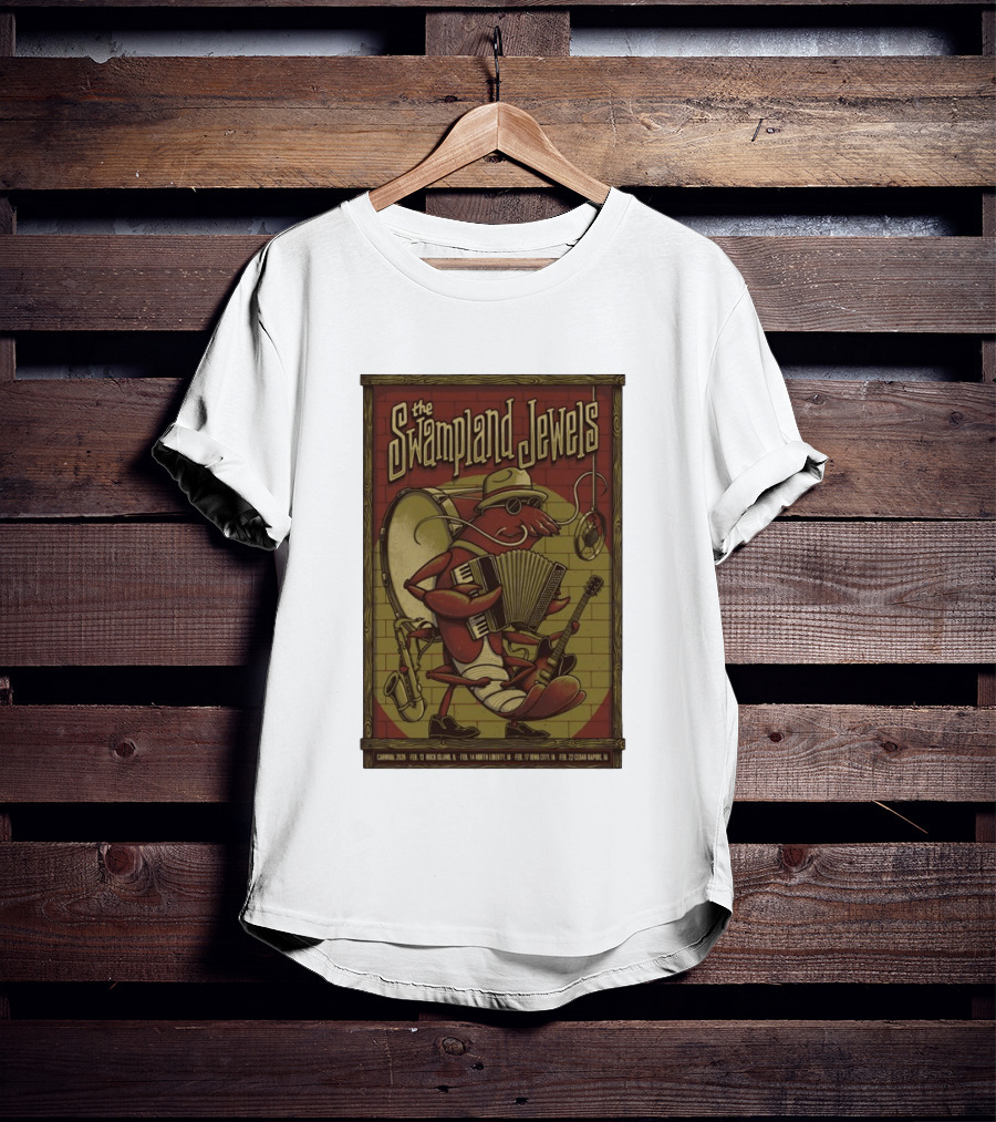 The Swampland Jewels 2026 Tour February Rock Island Davenport North Liberty Iowa City Cedar Rapids T-Shirt