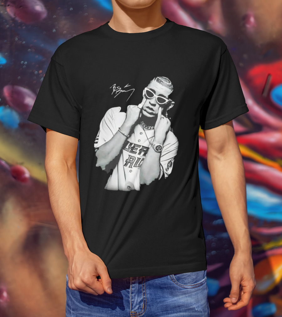Benito Antonio Martinez Ocasio Bad Bunny Signature Puerto Rico Baseball Jersey Look T-Shirt
