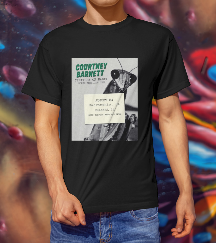 Courtney Barnett Creature Of Habit North American Tour August 24 Sacramento CA Channel 24 Zoh Amba T-Shirt