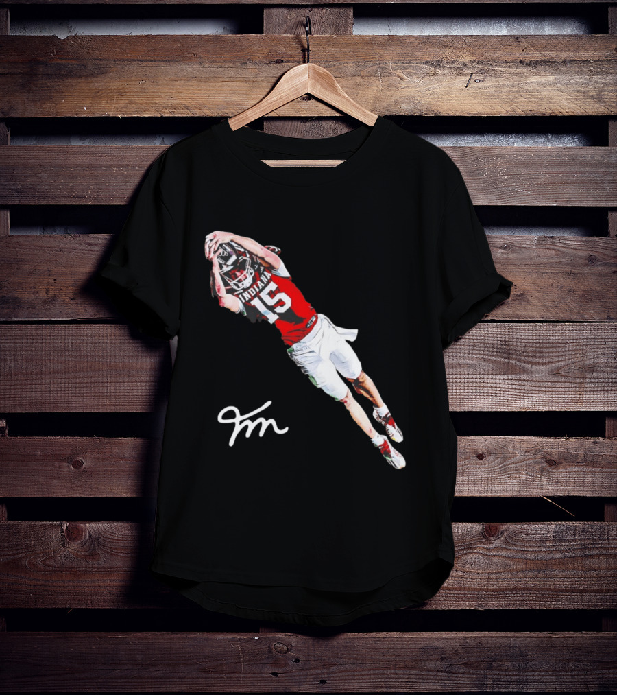 Fernando Mendoza Indiana Hoosiers Natty Flippin' Champs Iconic 15 Leap Signature T-Shirt