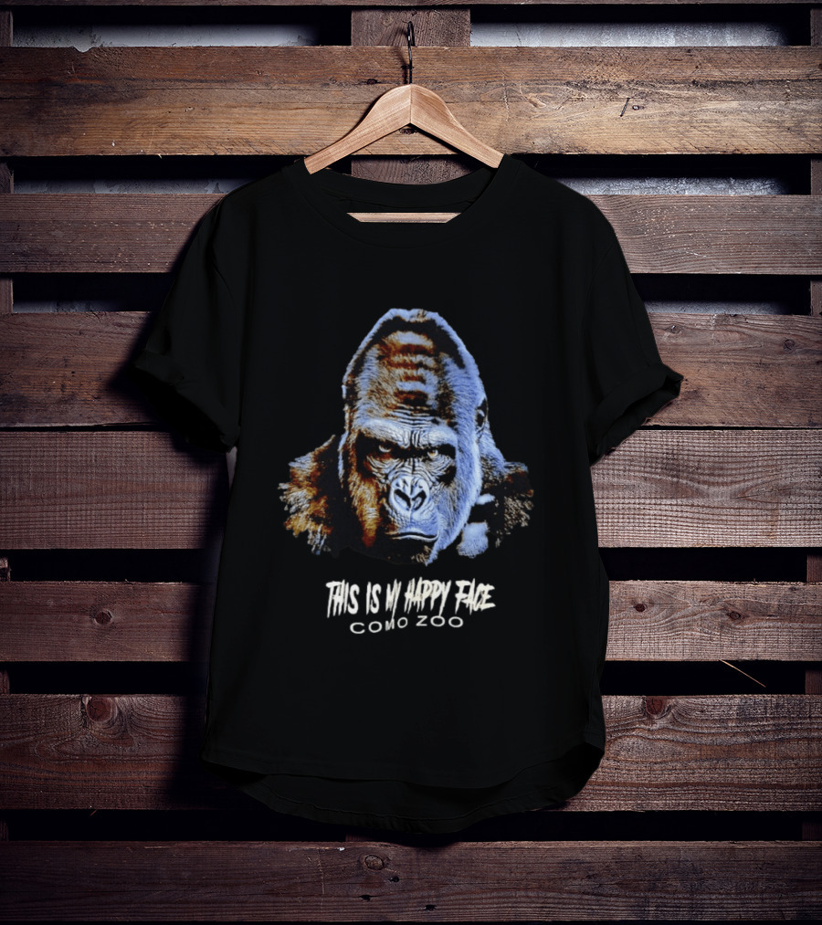 Gorilla This Is My Happy Face Como Zoo T-Shirt