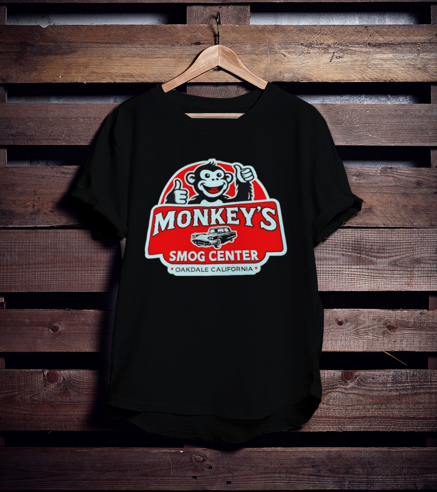Monkey's Smog Center Oakdale California Thumbs Up Classic Car T-Shirt