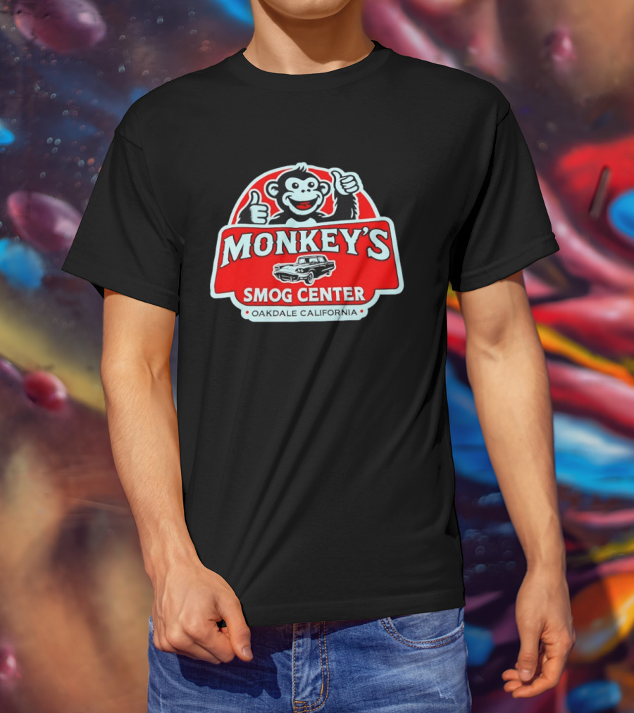 Monkey's Smog Center Oakdale California Thumbs Up Classic Car T-Shirt