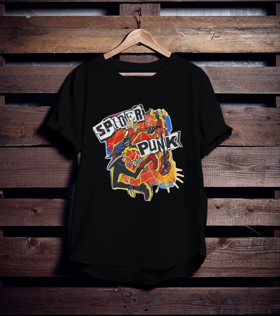Spider Punk Guitar Hero Rebellion Web Burst T-Shirt