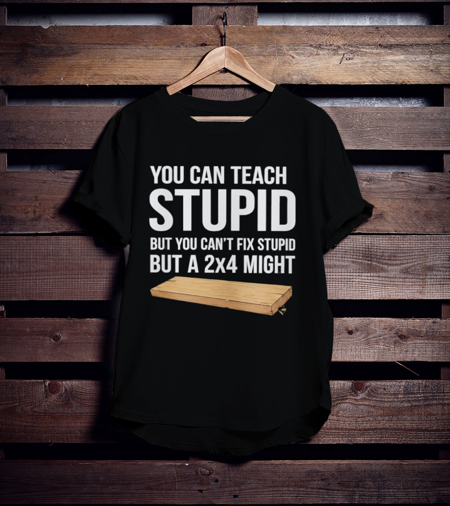 You Can Teach Stupid But You Can't Fix Stupid But A 2x4 Might T-Shirt