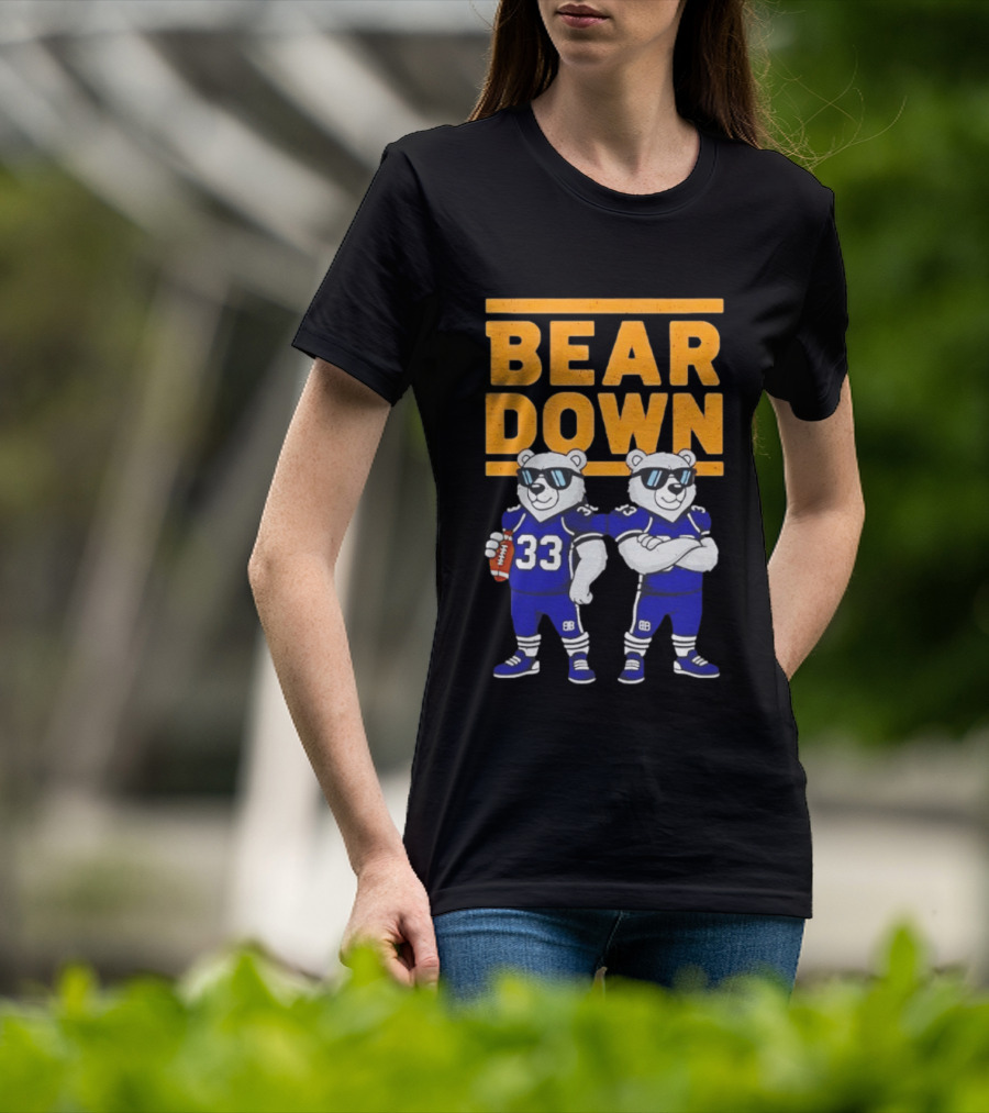 Bear Down Chicago Bears Football Cool Polar Bears Wearing Sunglasses T-Shirt