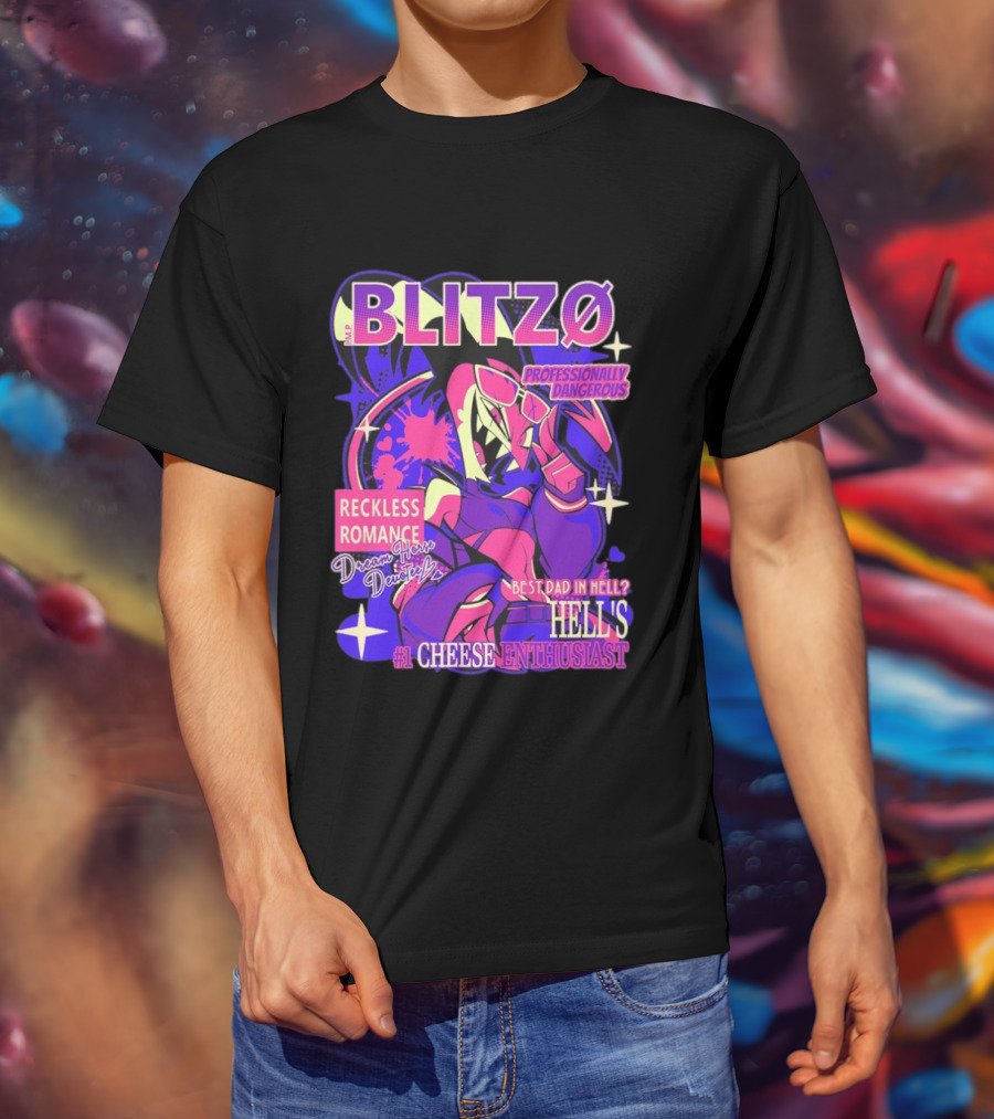 BLITZØ Professionally Dangerous Reckless Romance Dream Horse Dentist Hell's #1 Cheese T-Shirt