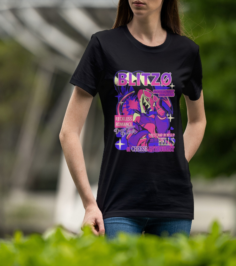 BLITZØ Professionally Dangerous Reckless Romance Dream Horse Dentist Hell's #1 Cheese T-Shirt