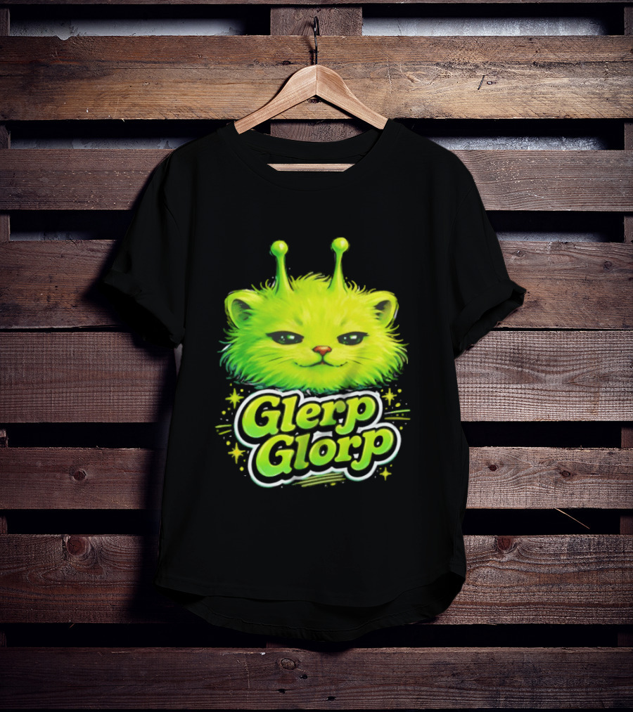 Glerp Glorp Alien Cat Fantasy Creature T-Shirt