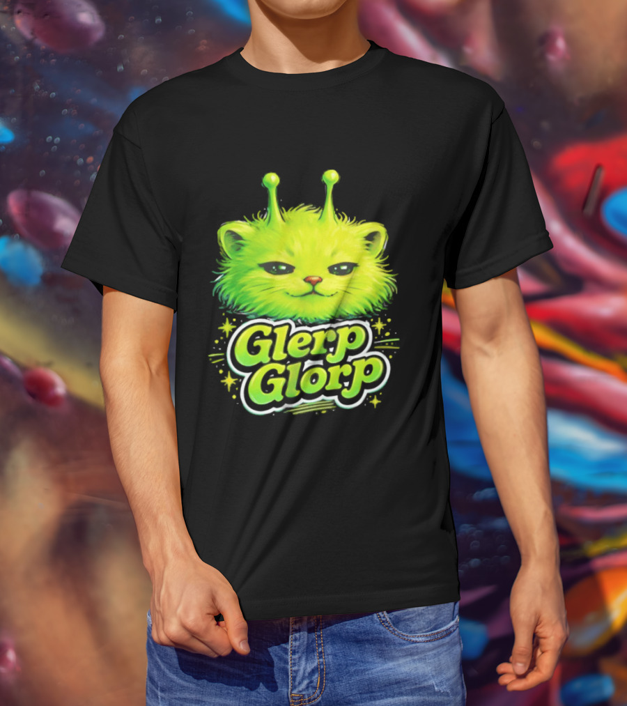 Glerp Glorp Alien Cat Fantasy Creature T-Shirt