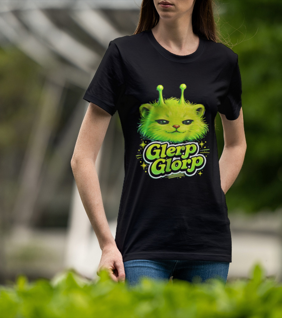 Glerp Glorp Alien Cat Fantasy Creature T-Shirt