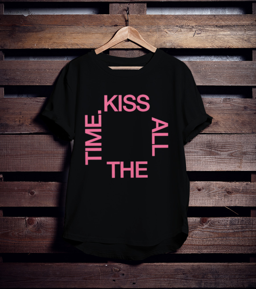 Kiss All The Time Text Circle T-Shirt