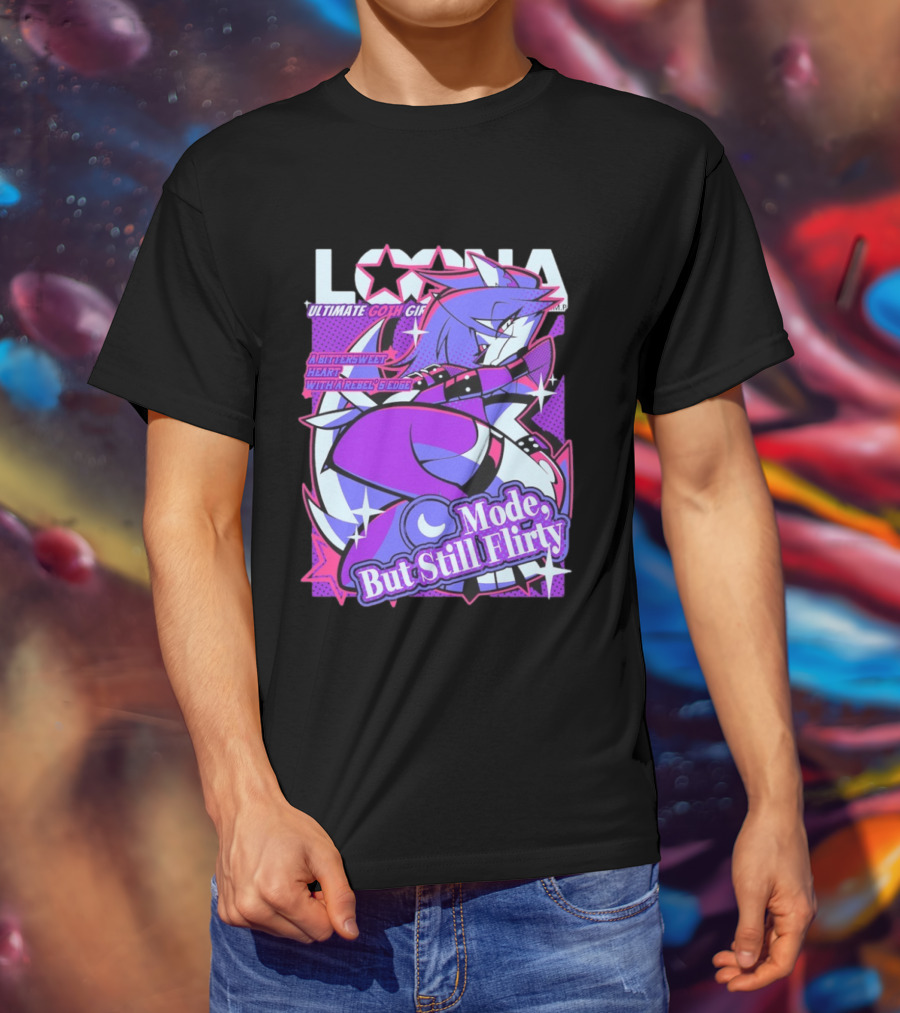 Loona Ultimate Goth Girl Mode But Still Flirty Helluva Boss A Bittersweet Heart With Rebel Edge T-Shirt