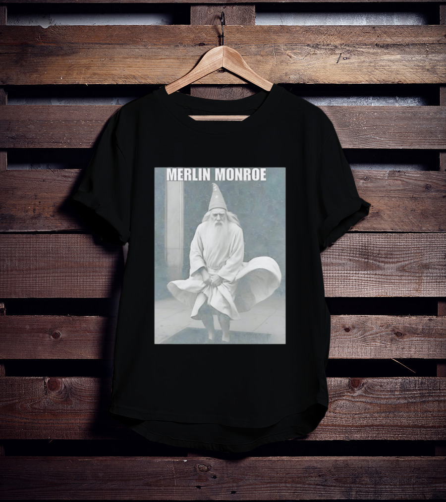 Merlin Monroe Gandalf Parody Seven Year Itch Wizard Wizardry T-Shirt
