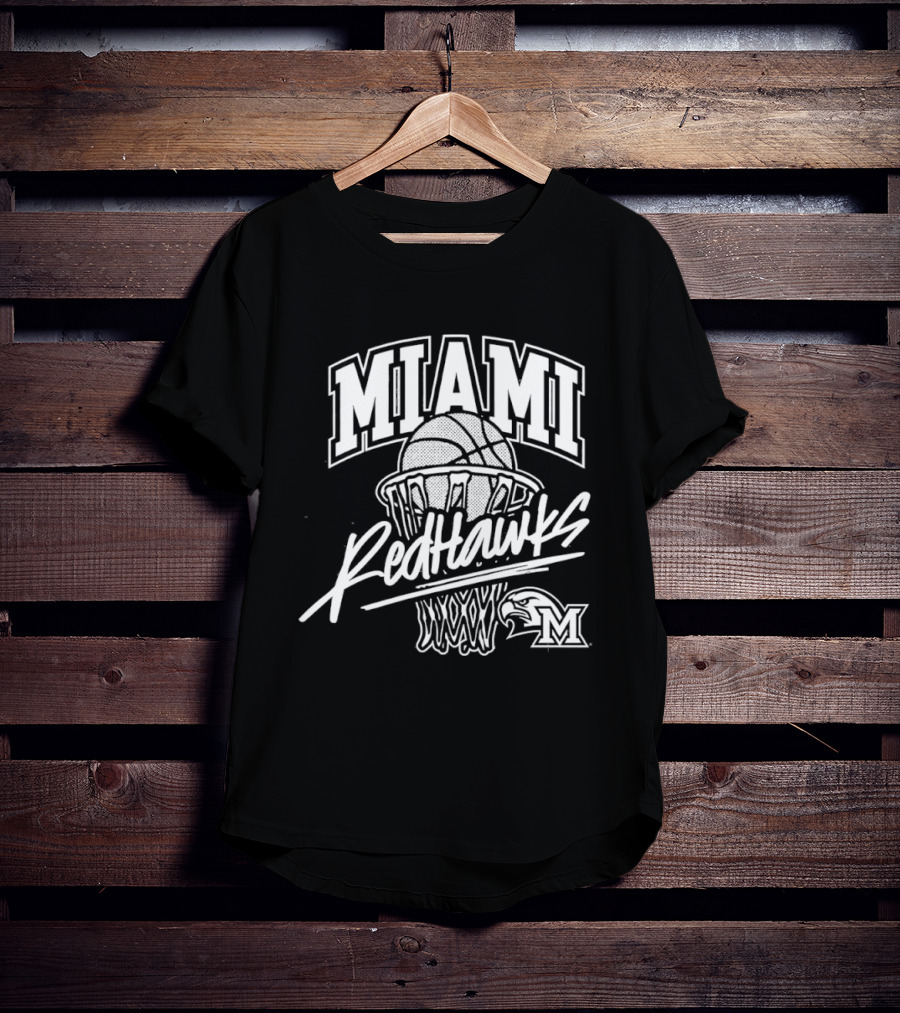 Miami RedHawks Basketball Hoop And Ball T-Shirt