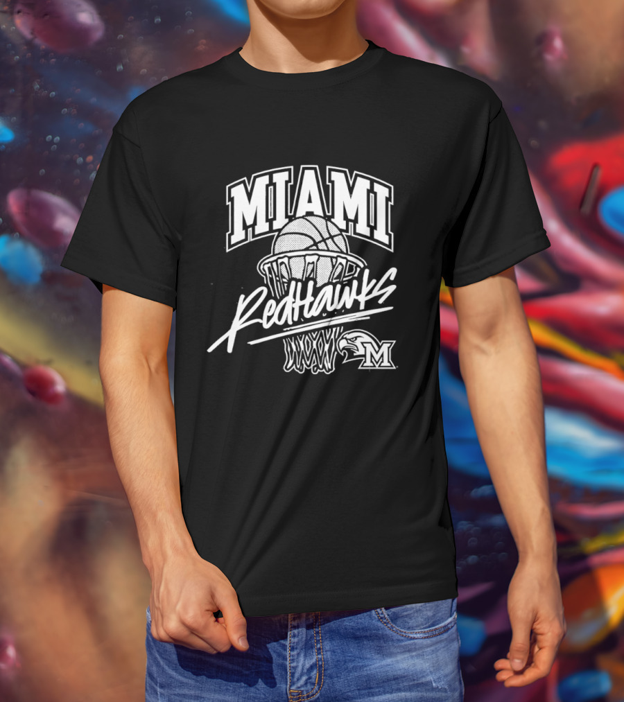 Miami RedHawks Basketball Hoop And Ball T-Shirt