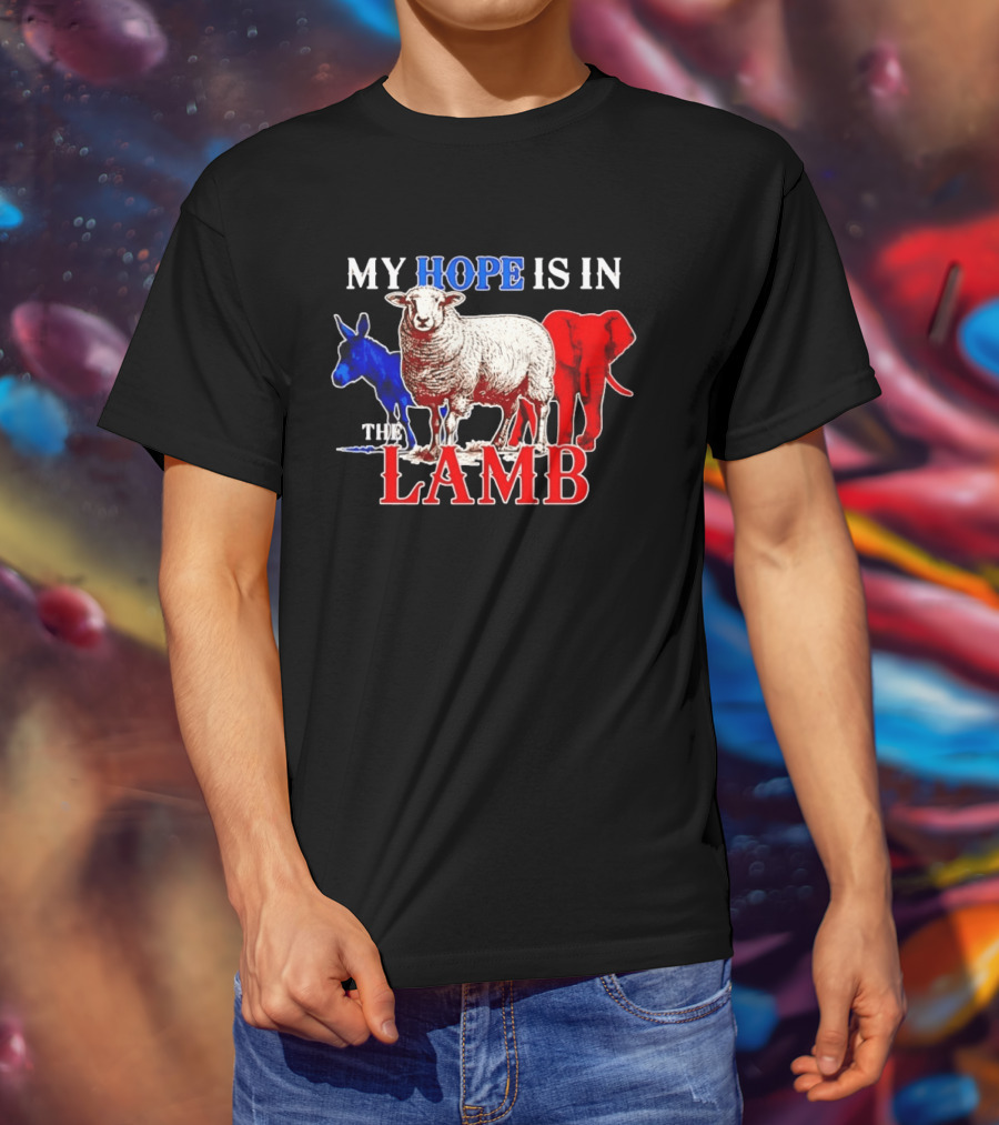 My Hope Is In The Lamb Red White Blue Animal T-Shirt