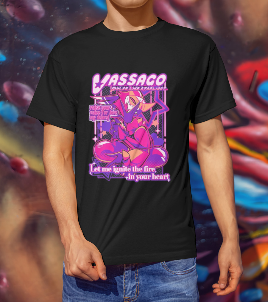 Vassago Pulse Like Starlight Raise Your Voice For Love My Dear Let Me Ignite The Fire In Your Heart T-Shirt