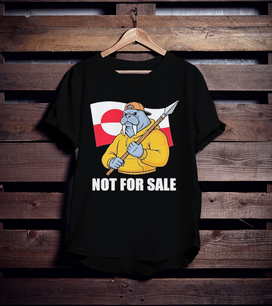 Walrus Holding Spear Greenland Flag Not For Sale T-Shirt