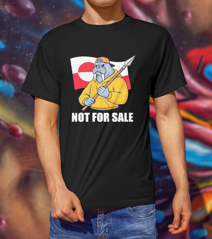 Walrus Holding Spear Greenland Flag Not For Sale T-Shirt