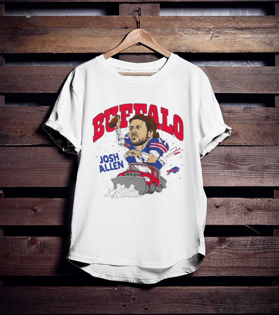Buffalo Bills Josh Allen Snow Plow Football T-Shirt