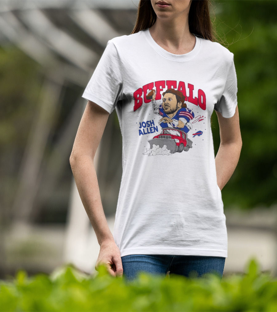 Buffalo Bills Josh Allen Snow Plow Football T-Shirt