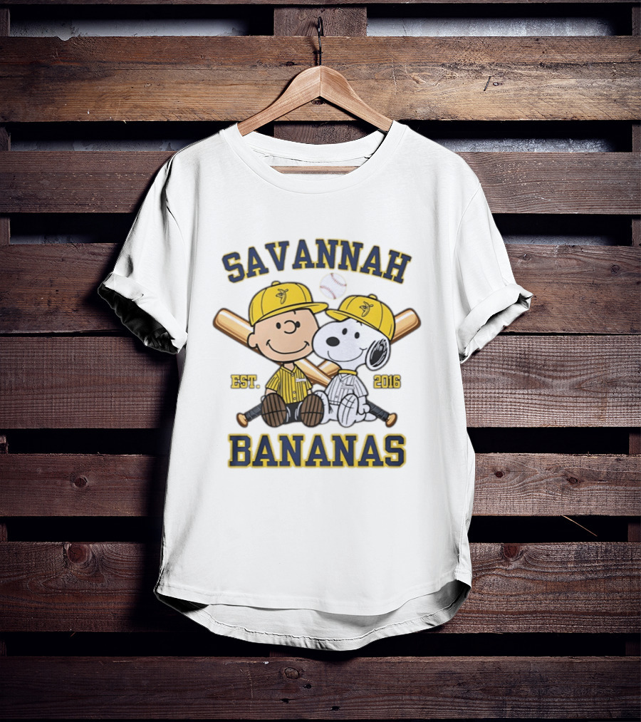 Savannah Bananas Charlie Brown And Snoopy Est 2016 T-Shirt