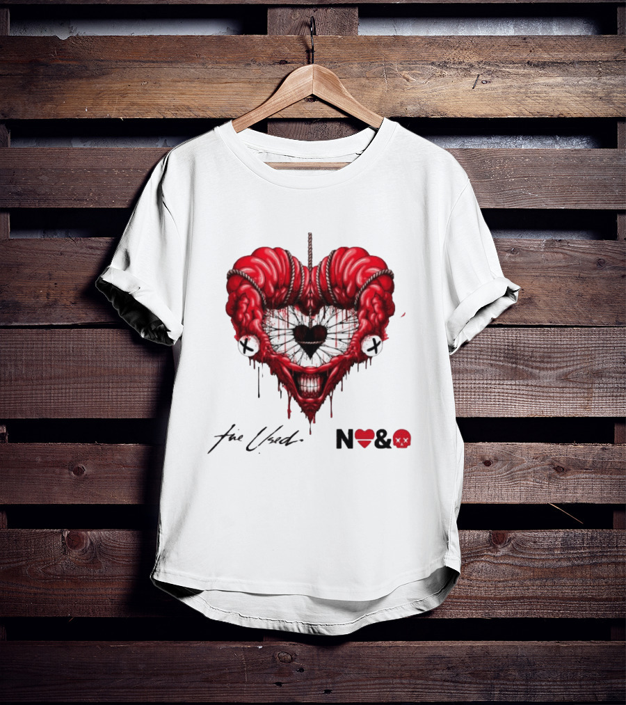 The Used In Love And Death Reimagined Heart Skull Dripping Inkprint T-Shirt