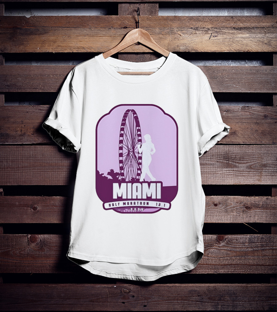 MIAMI Half Marathon 13.1 February 2 2025 Ferris Wheel T-Shirt