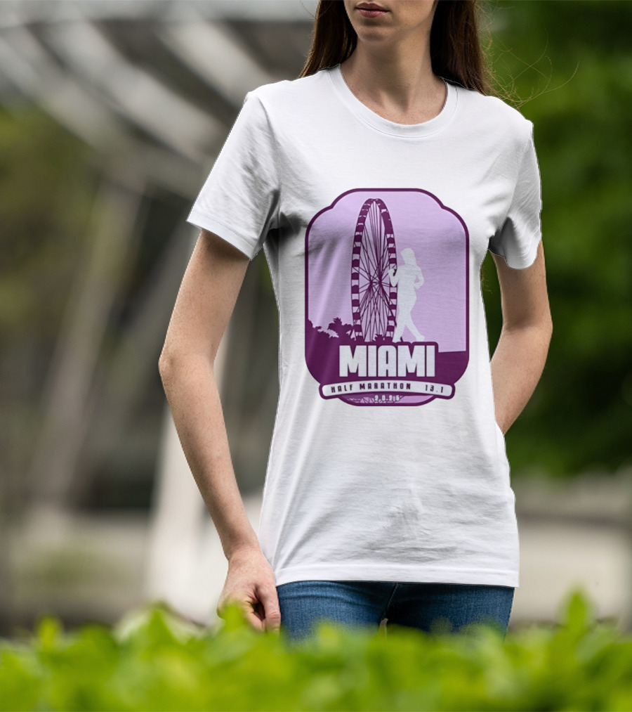 MIAMI Half Marathon 13.1 February 2 2025 Ferris Wheel T-Shirt