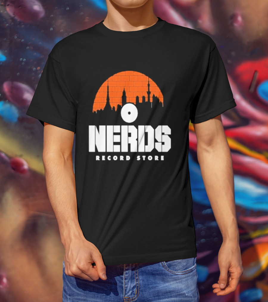 Nerds Record Store Brick Vinyl Drip T-Shirt