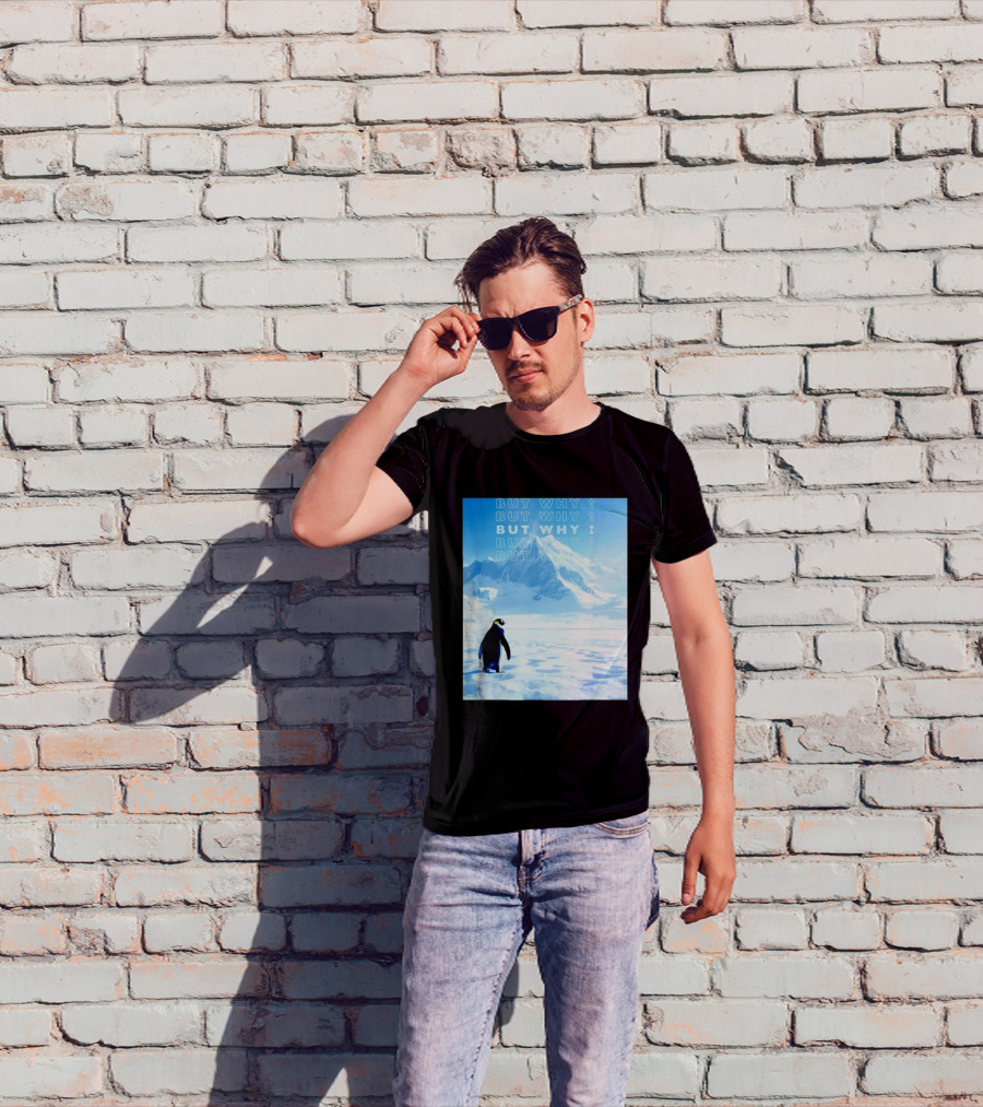 Penguin But Why Head Towards The Mountains Motivational T-Shirt