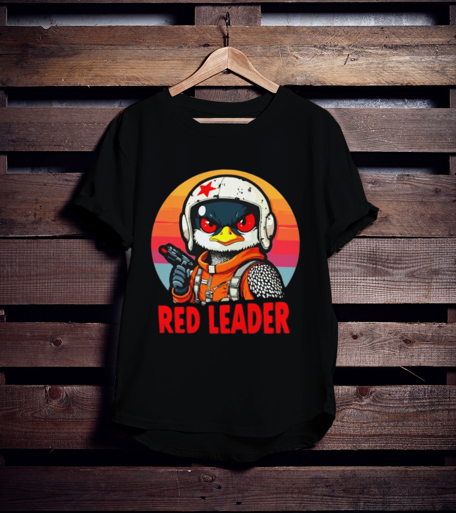 Red Leader Loon Pilot Retro Sunset T-Shirt