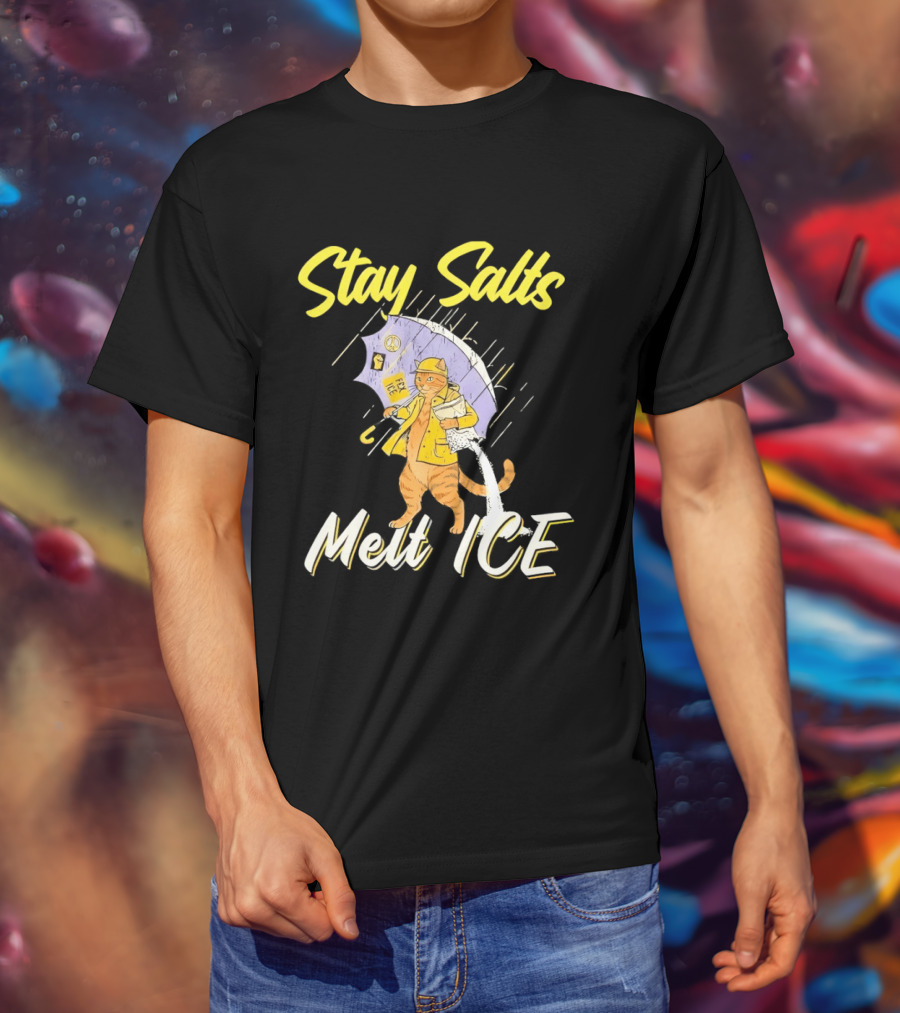 Stay Salty Cat Peace Anti ICE Movement T-Shirt