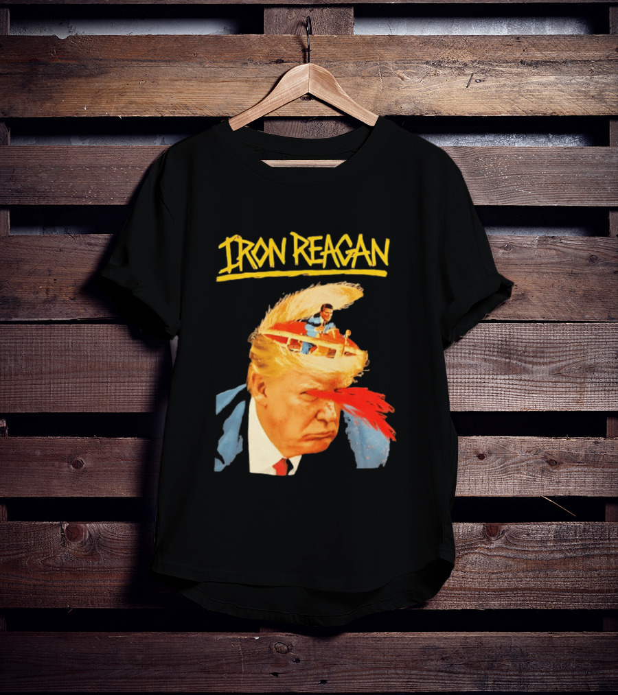 Iron Reagan Trump Cartoon Laser Beam Eye T-Shirt